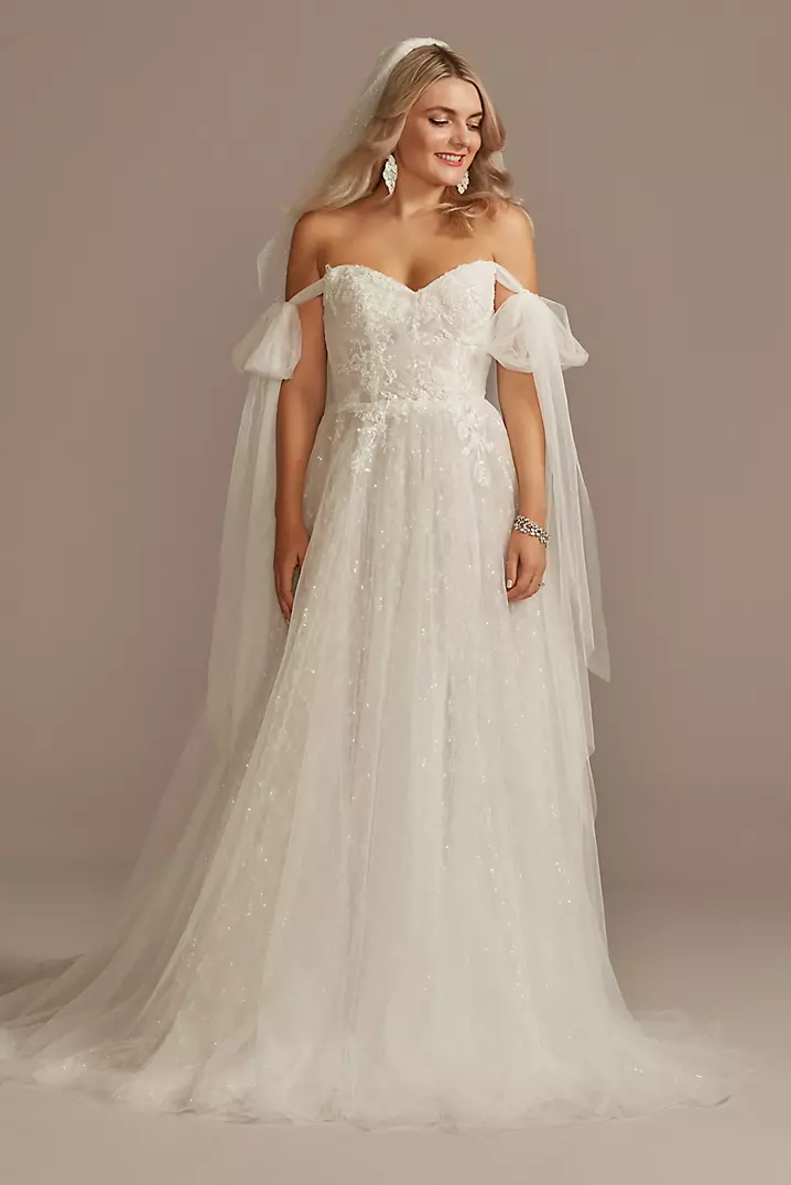 Convertible Straps Tulle Bodysuit Wedding Dress | David's Bridal Convertible Straps Tulle Bodysuit Wedding Dress | David's Bridal