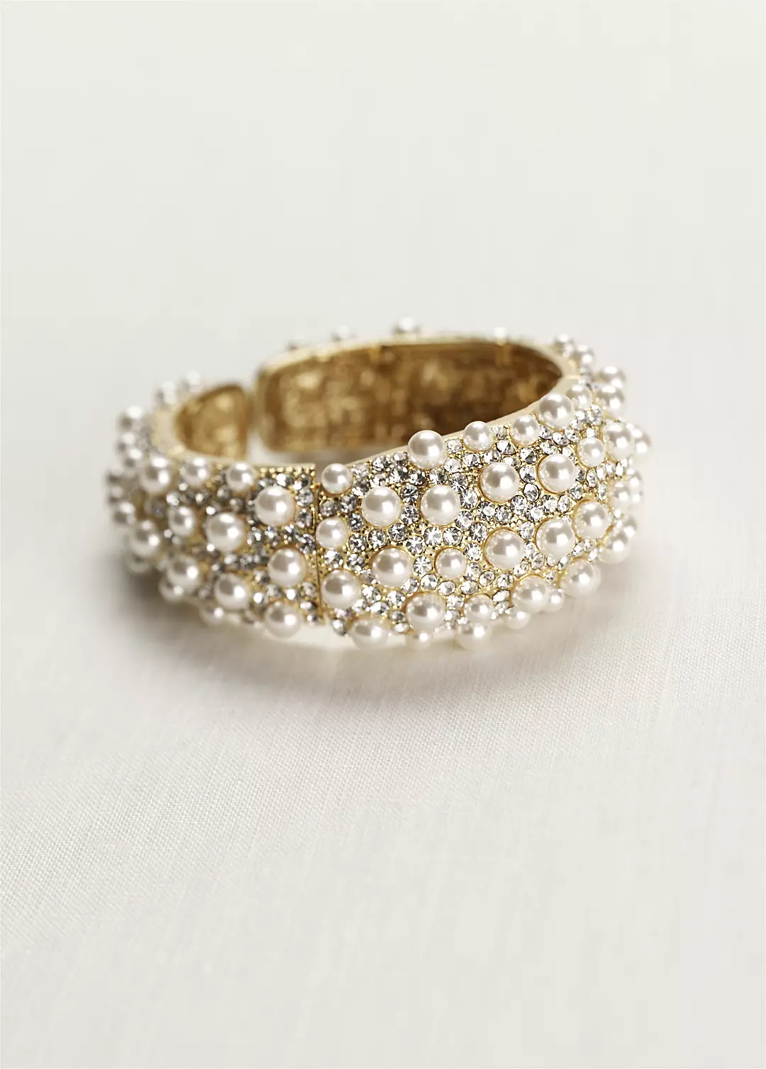 Pave and Pearl Gold Cuff Image