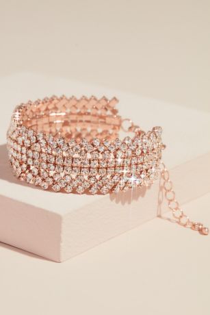 Gemstone Crystal Stack Cuff Bracelet