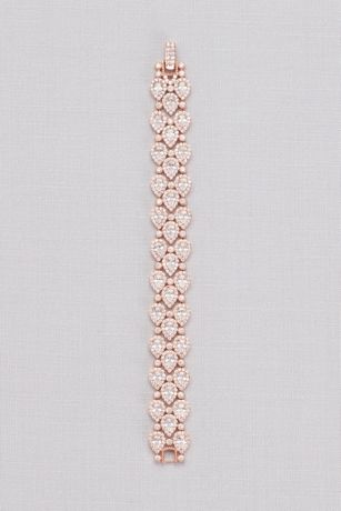 Halo Pear Three-Row Cubic Zirconia Bracelet