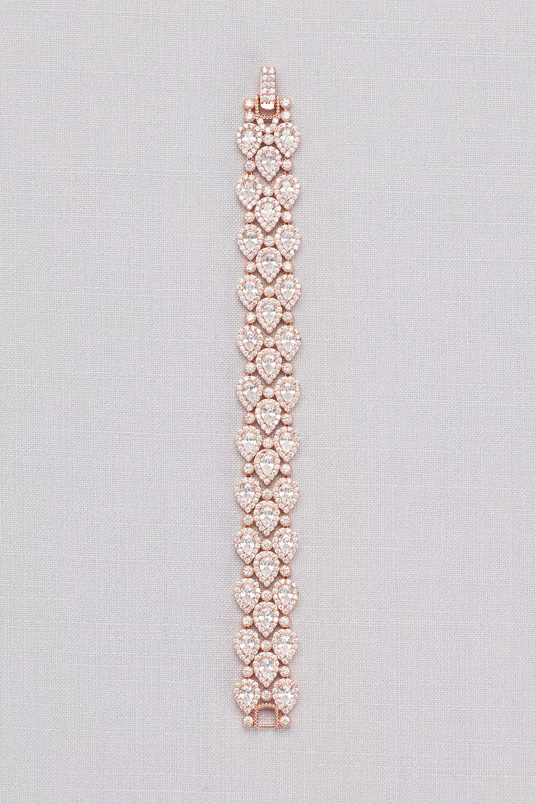 Halo Pear Three-Row Cubic Zirconia Bracelet Image