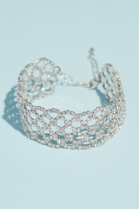 Woven Pave Crystal Bracelet with Scalloped Trim Image 3
