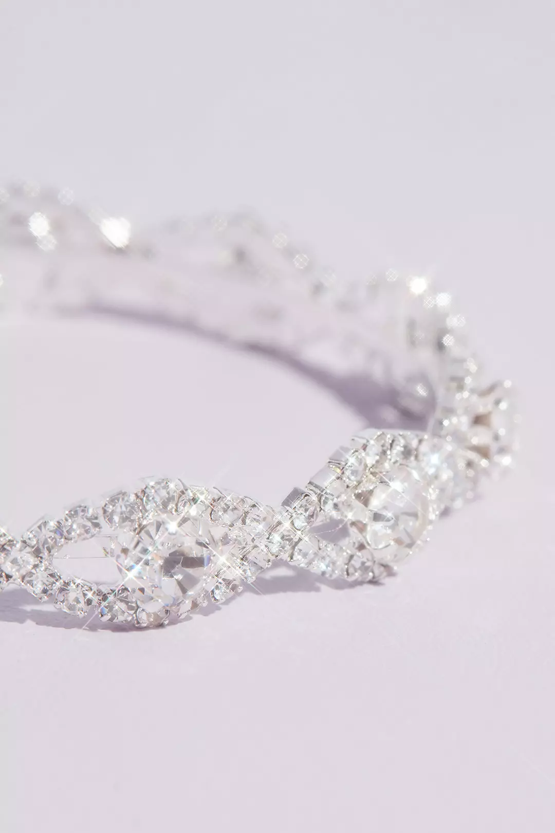 Pave Infinity Links Crystal Cuff Bracelet Image 3