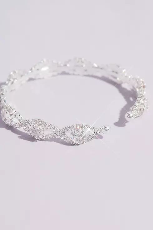 Pave Infinity Links Crystal Cuff Bracelet Image 2