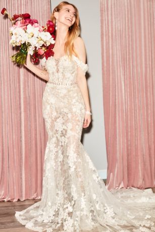 Embellished Illusion Lace Bodysuit Wedding Dress | David's Bridal