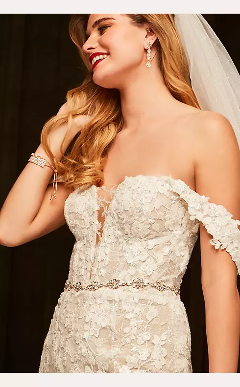 Embellished Illusion Lace Bodysuit Wedding Dress Image 4