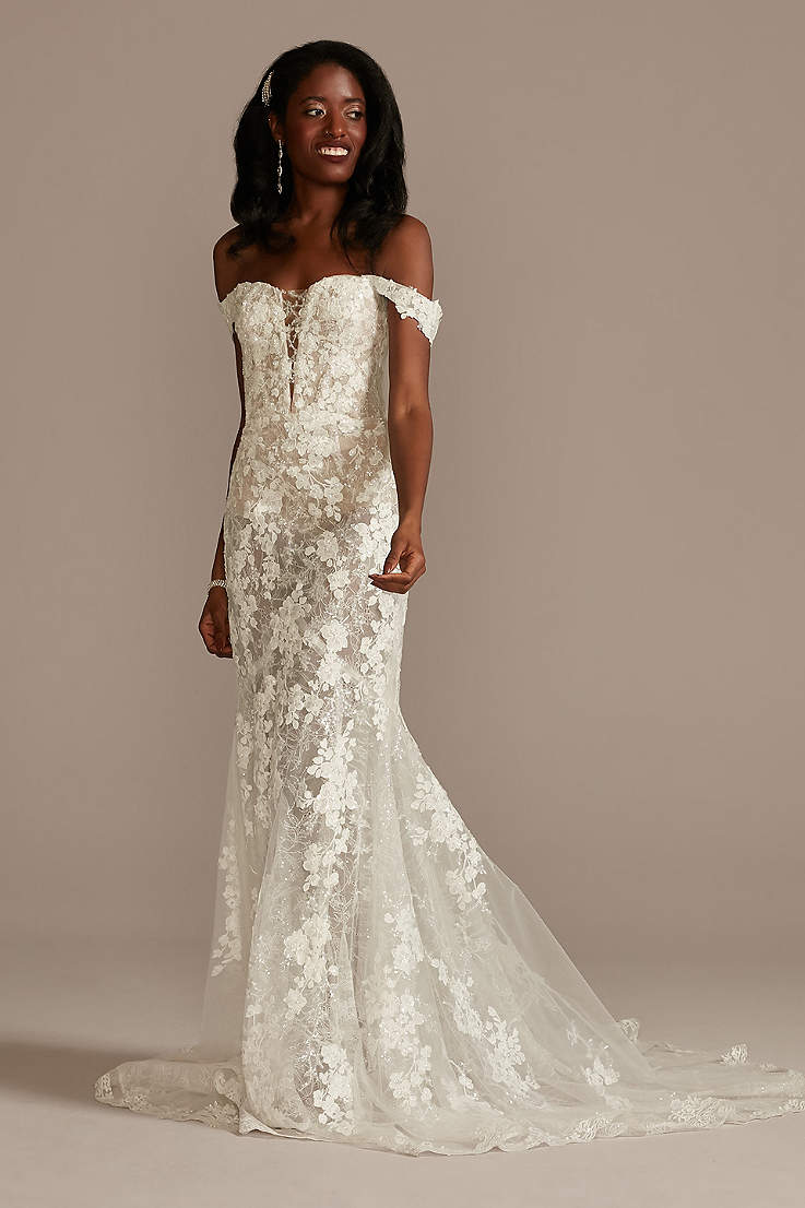 YIPEISHA Womens Bridal Dresses Spaghetti Strap Mermaid Gown in Lace Wedding Dress for Bridal 16 Ivory