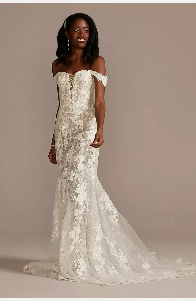 Embellished Illusion Lace Bodysuit Wedding Dress Image