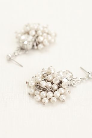 pearl rhinestone chandelier earrings mini