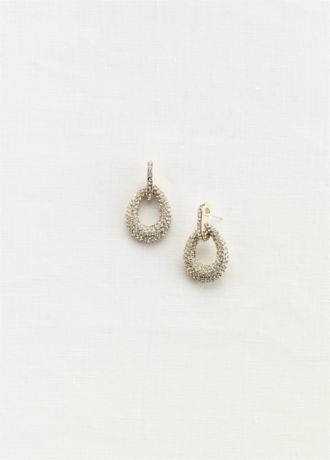 Pave Oval Drop Earrings | David's Bridal