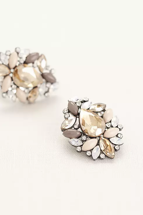 Faceted Gemstone Cluster Earrings Image 1