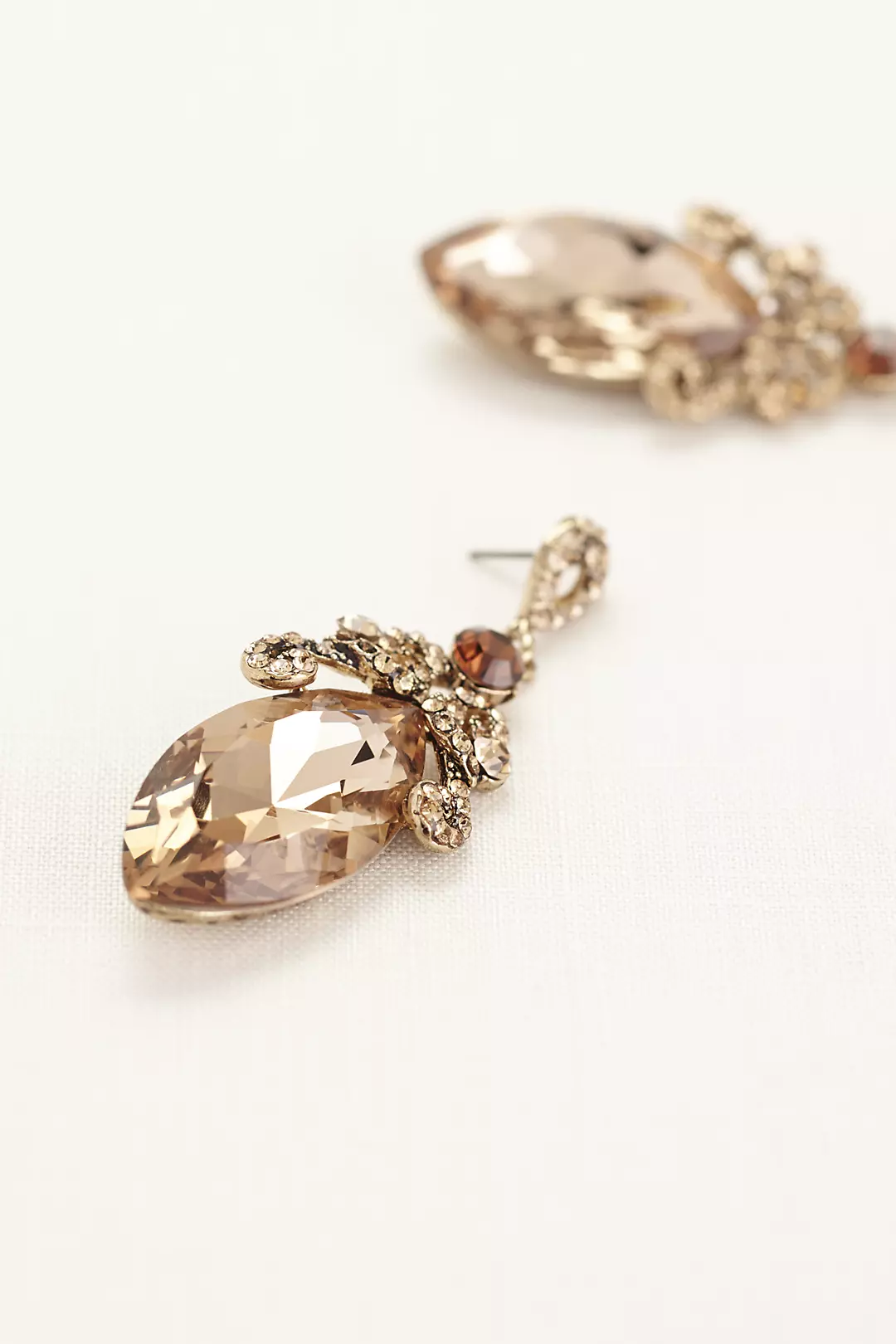 Large Faceted Gemstone Drop Earrings Image