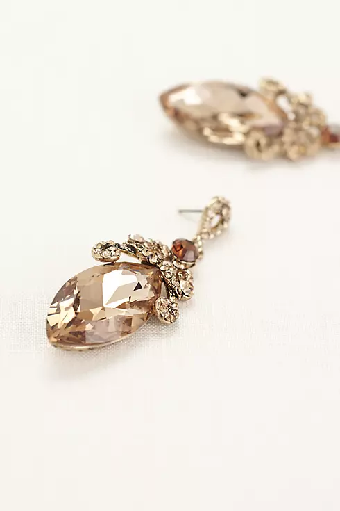 Large Faceted Gemstone Drop Earrings Image 1