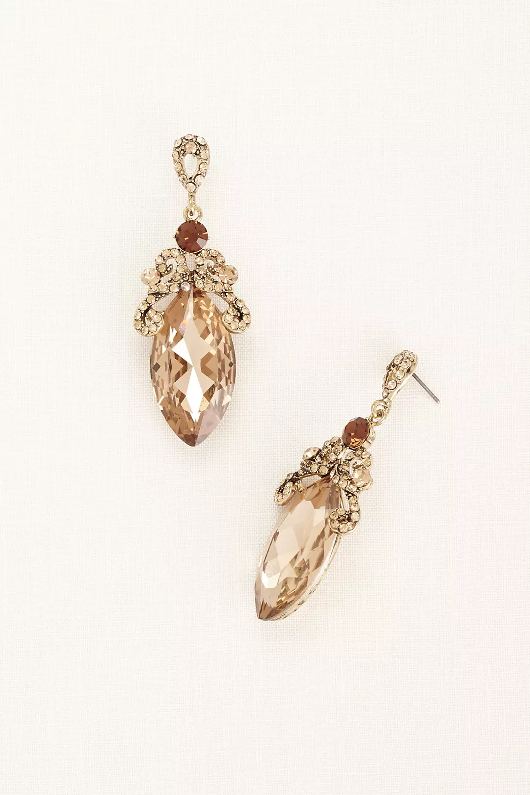 Large Faceted Gemstone Drop Earrings Image 2