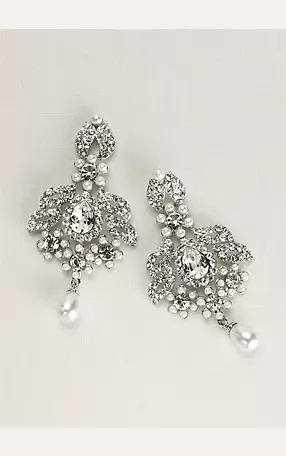 Pearl and Crystal Chandelier Earrings Image 2