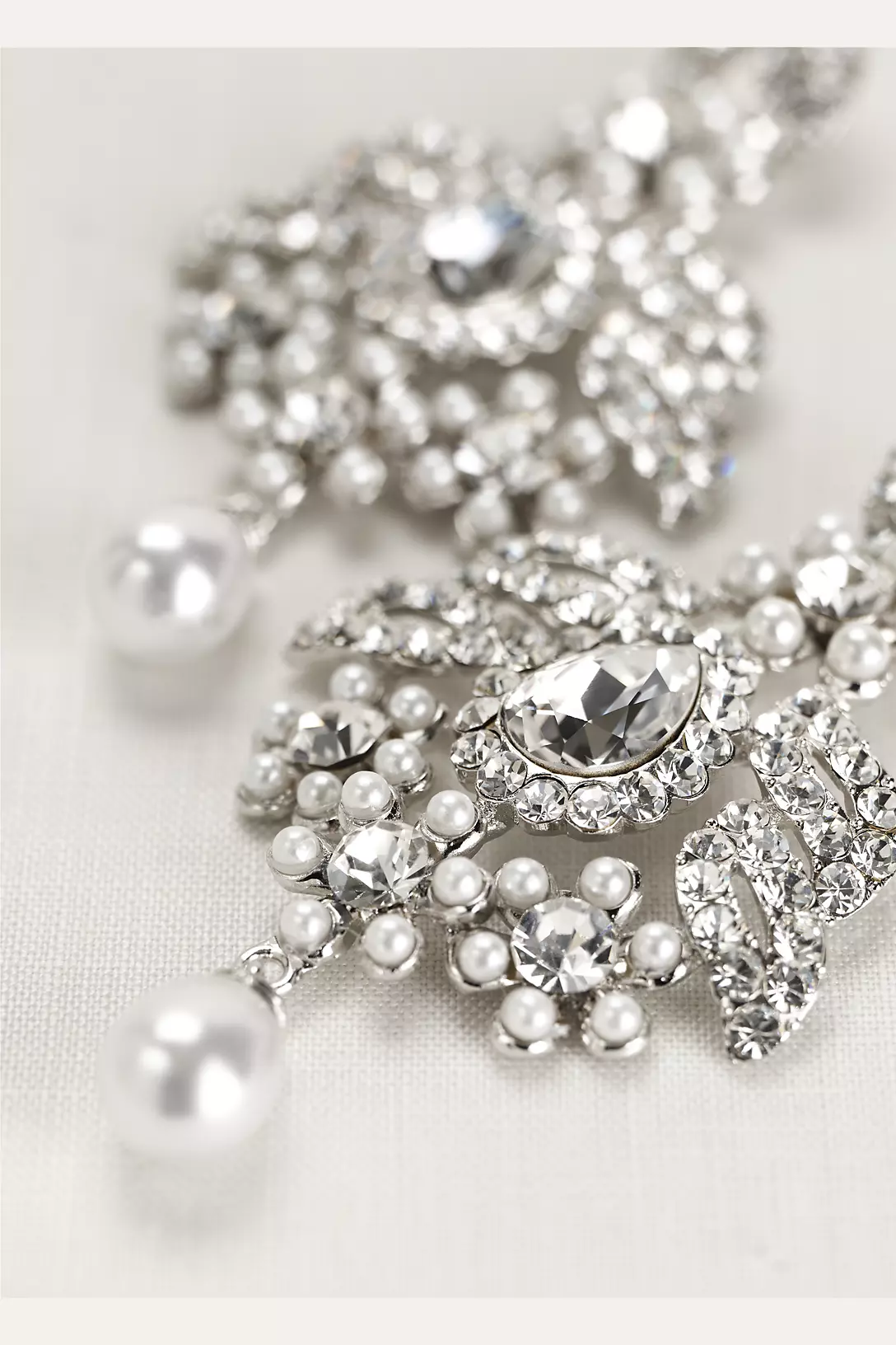 Pearl and Crystal Chandelier Earrings Image