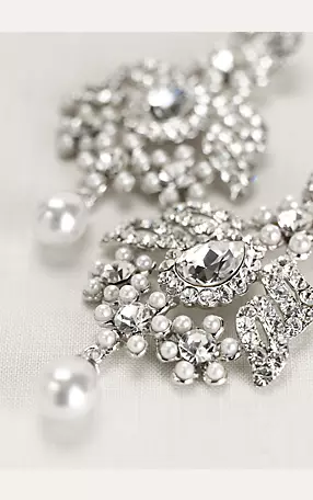 Pearl and Crystal Chandelier Earrings Image 1