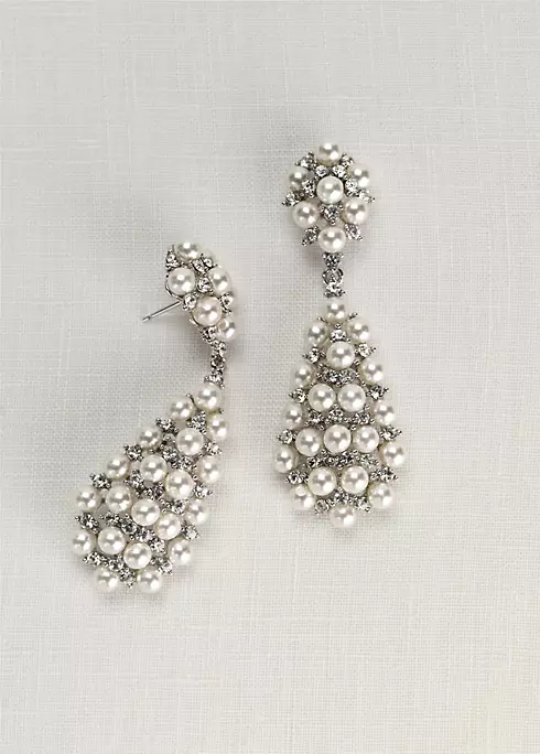Pearl and Crystal Drop Earrings Image 2