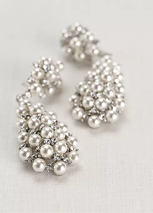 Pearl and Crystal Drop Earrings Image 1