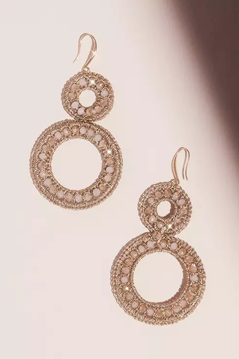 Woven Stacked Circles Drop Earrings Image 1