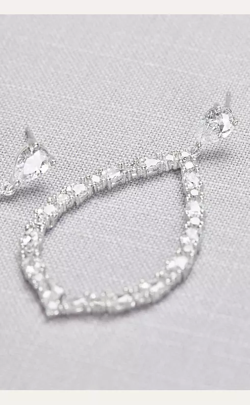 Crystal Teardrop Outline Earrings Image 2
