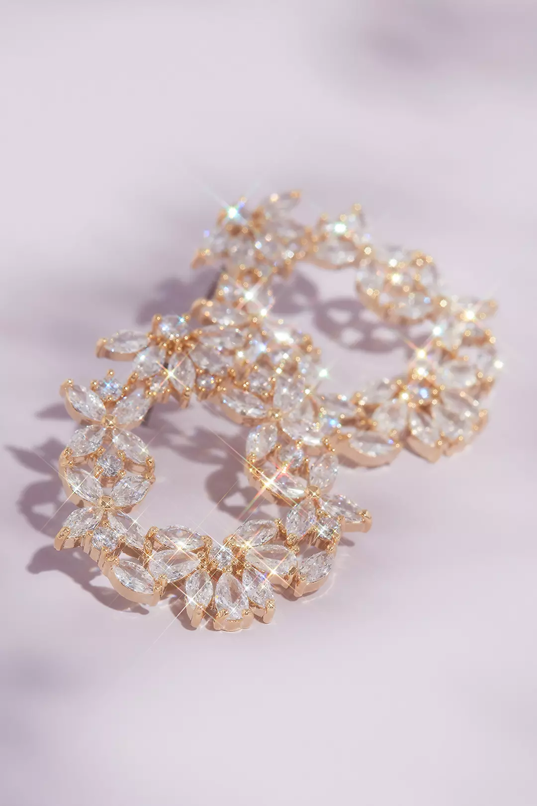 Cubic Zirconia Cluster Round Hoop Earrings | David's Bridal