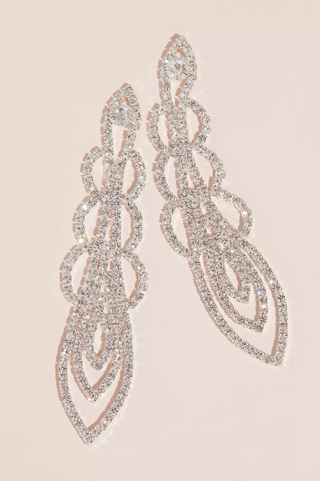 Delicate Dangling Crystal Strand Stud Earrings Image