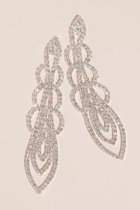 Delicate Dangling Crystal Strand Stud Earrings Image 1