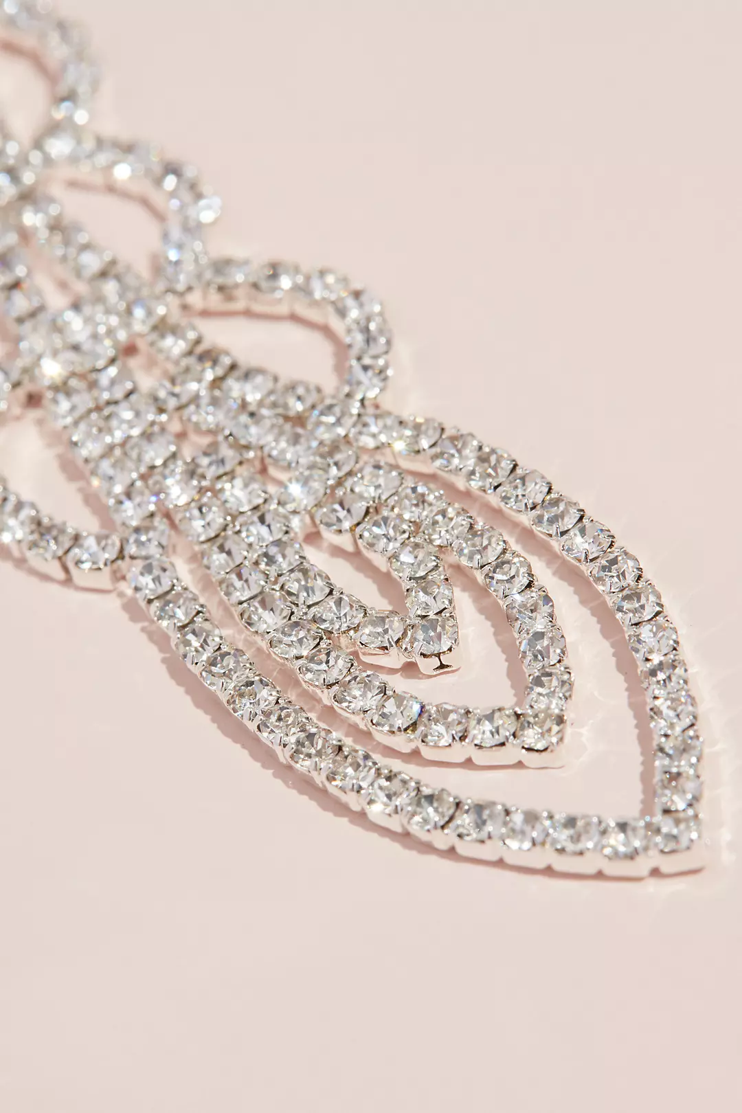 Delicate Dangling Crystal Strand Stud Earrings Image 2