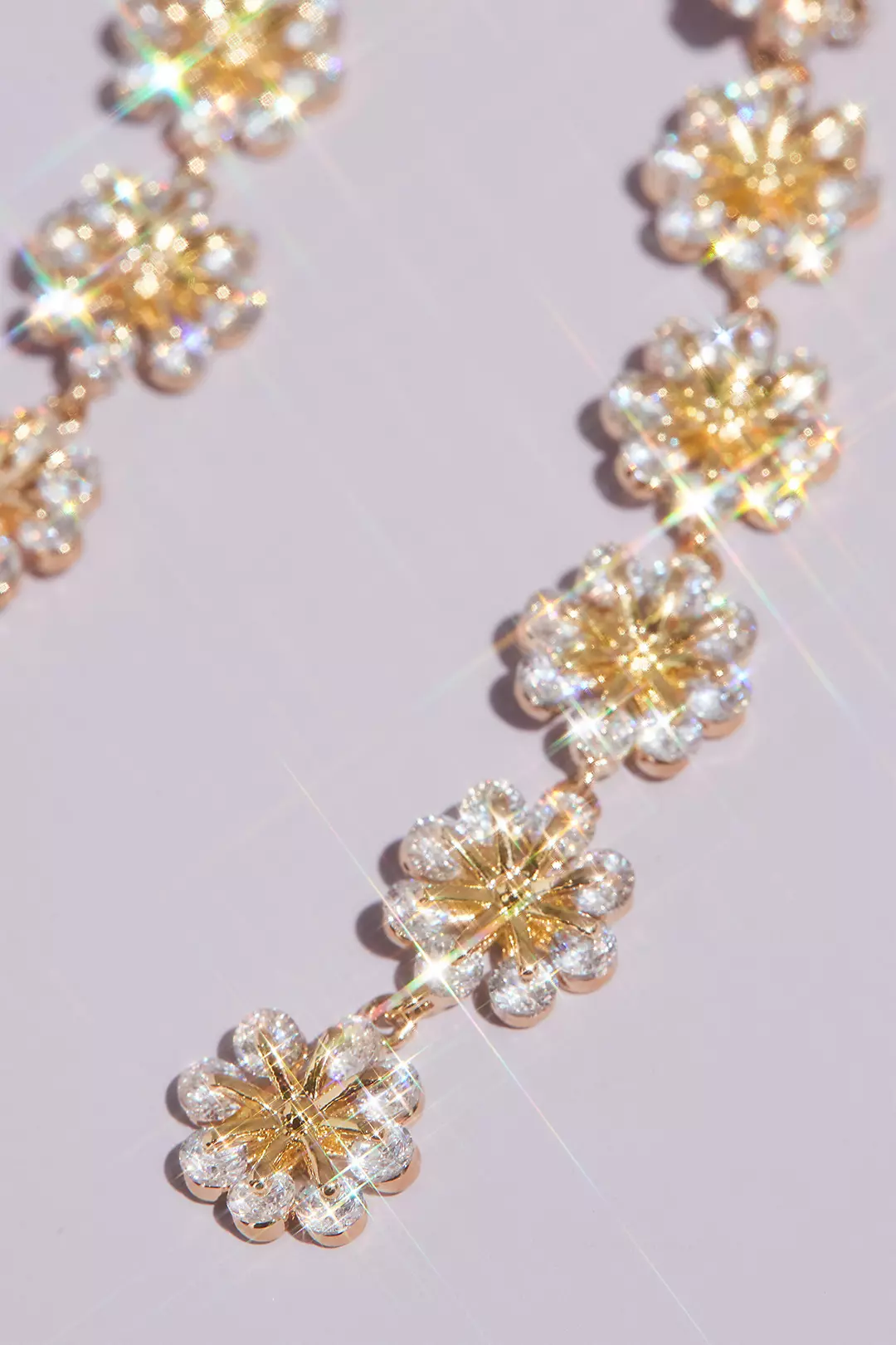 Dangling Crystal Flowers Drop Earrings Image 2