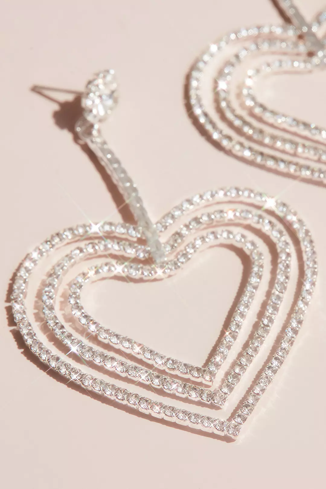 Crystal Triple Heart Drop Earrings Image