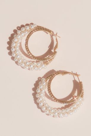 Crystal and Pearl Multi-Hoop Earrings