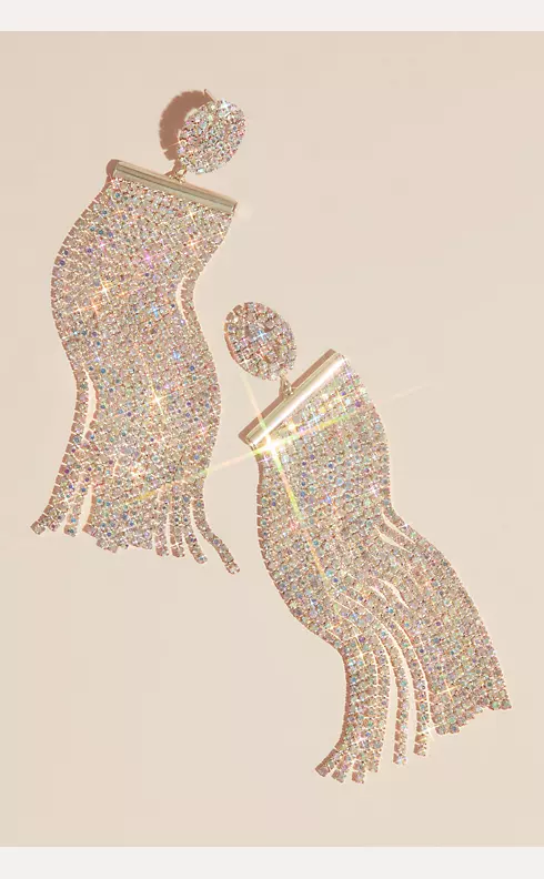Iridescent Crystal Fringe Duster Earrings Image 1