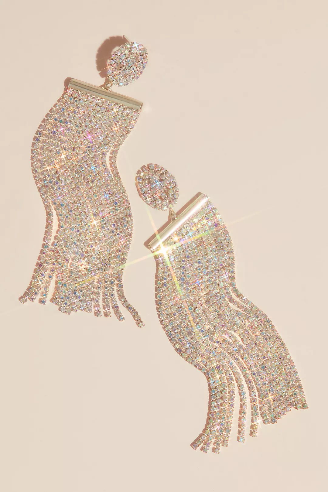 Iridescent Crystal Fringe Duster Earrings Image