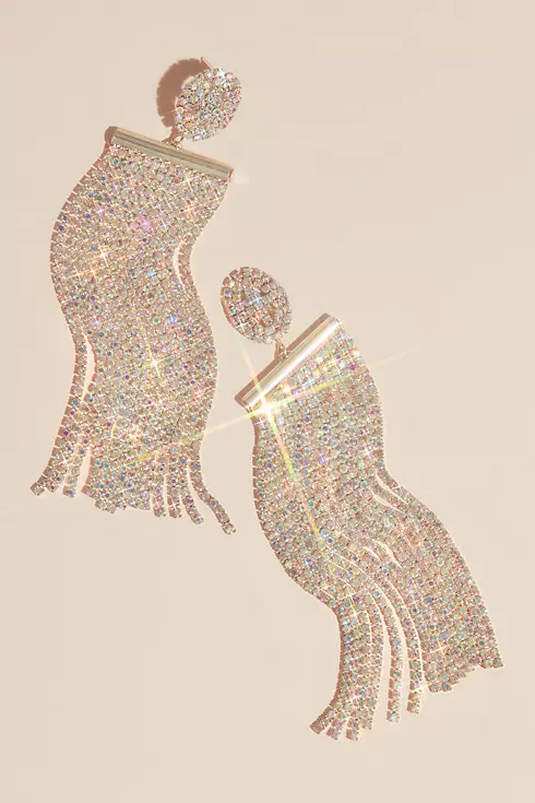 Iridescent Crystal Fringe Duster Earrings Image 1