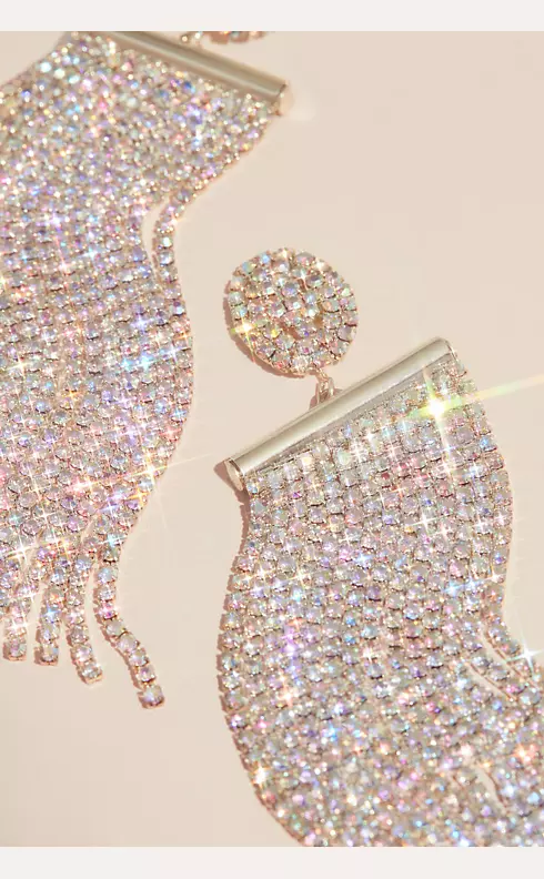 Iridescent Crystal Fringe Duster Earrings Image 2