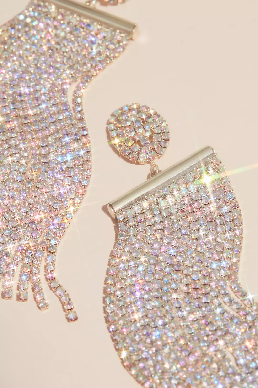 Iridescent Crystal Fringe Duster Earrings Image 2