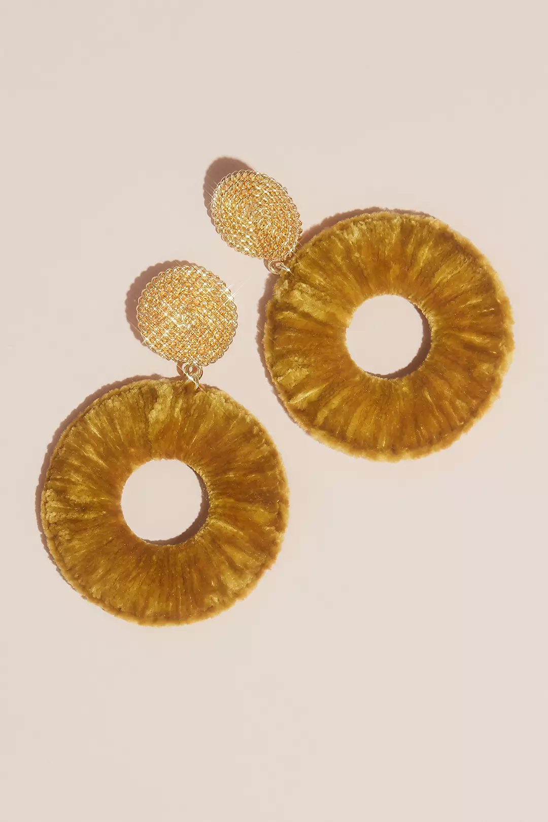 Velvet-Wrapped Hoop Earrings Image