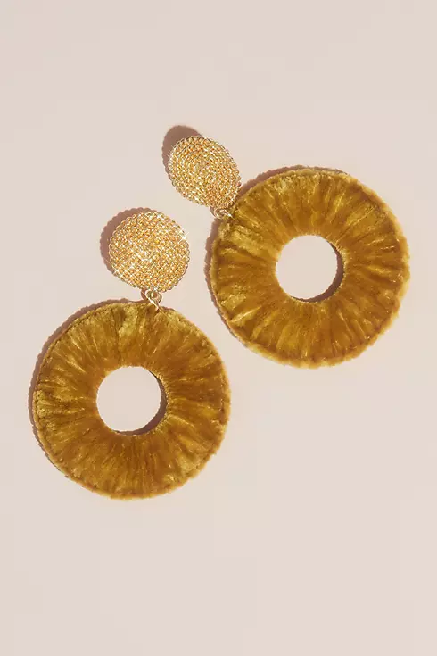 Velvet-Wrapped Hoop Earrings Image 1
