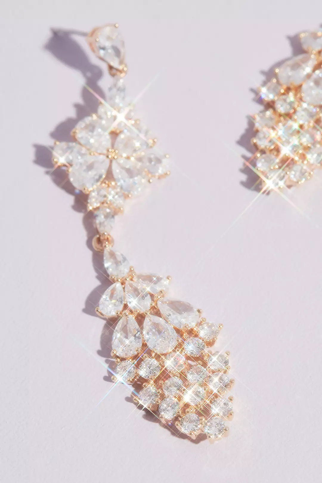 Geometric Clusters Crystal Drop Earrings Image 2
