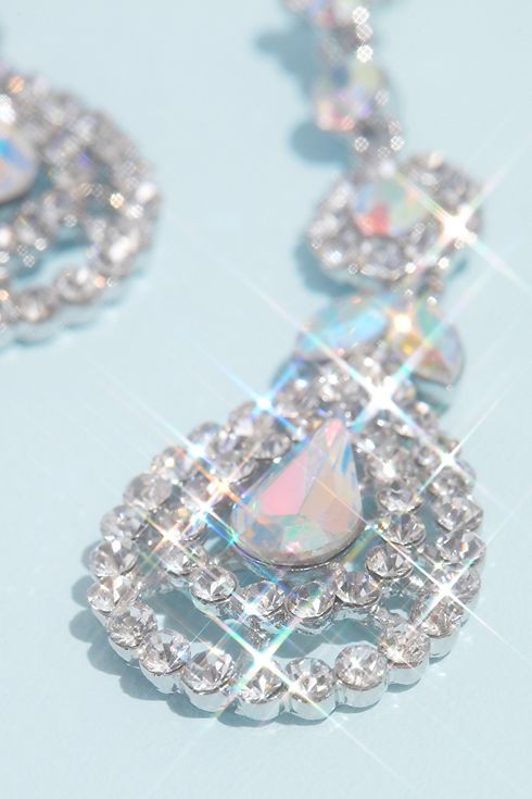 Crystal Drop Earrings with Iridescent Stones Image 4