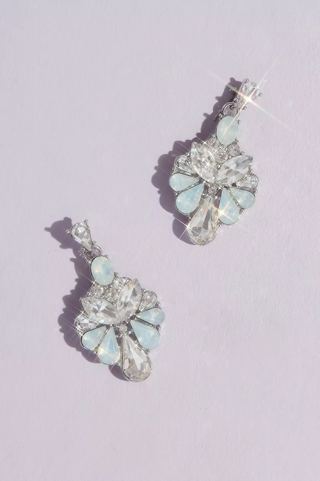 Opal and Crystal Fan Drop Earrings Image