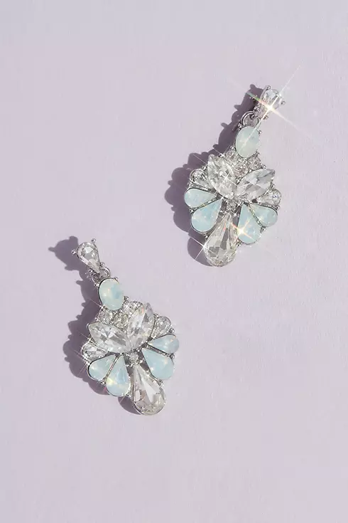 Opal and Crystal Fan Drop Earrings Image 1