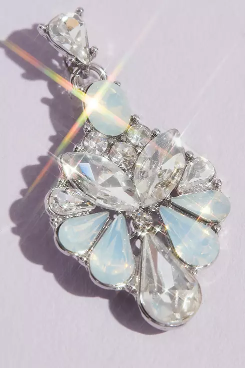 Opal and Crystal Fan Drop Earrings Image 2