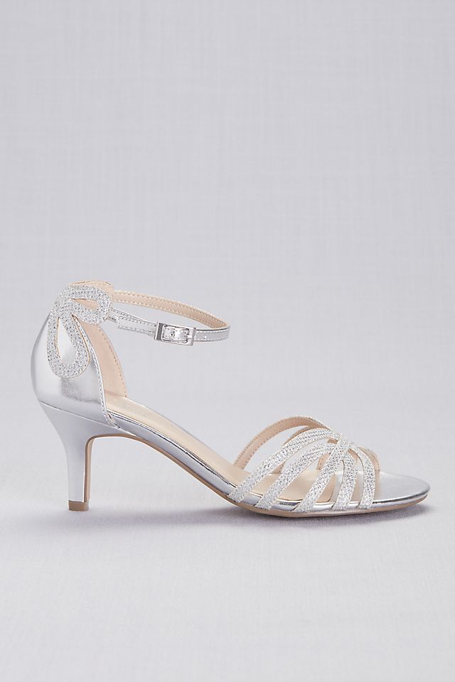 Strappy Glitter D'Orsay Sandals with Heel Detail Image 3
