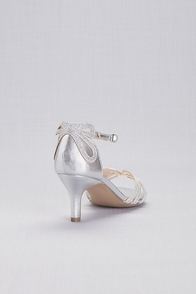 Strappy Glitter D'Orsay Sandals with Heel Detail Image 2