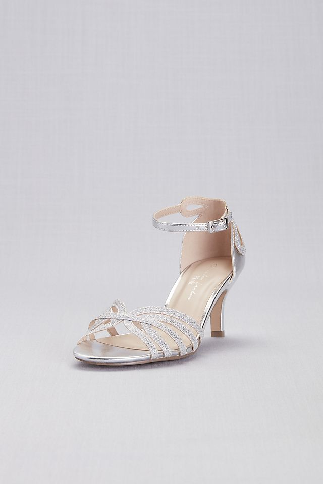 Strappy Glitter D'Orsay Sandals with Heel Detail Image 1