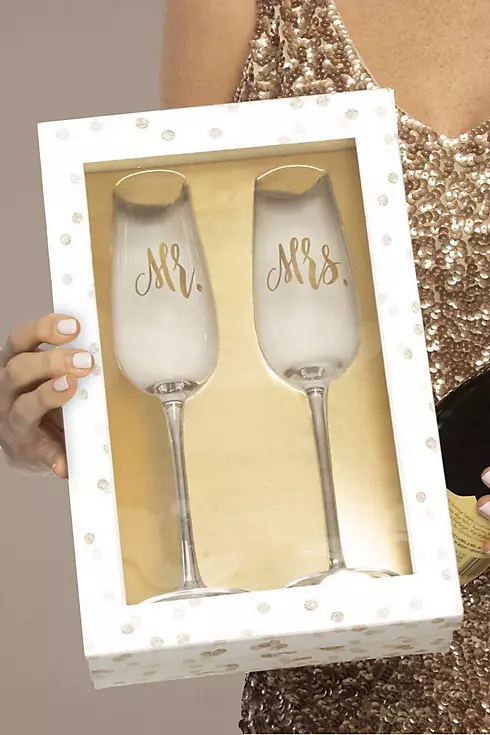 Mr and Mrs Champagne Flutes Image 1