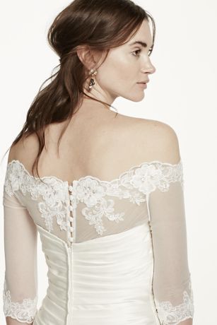 Off the shop shoulder lace topper