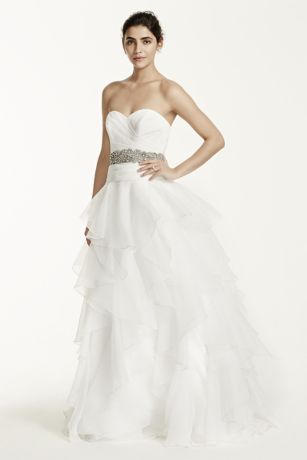 Strapless Wedding Gown with Ruffles